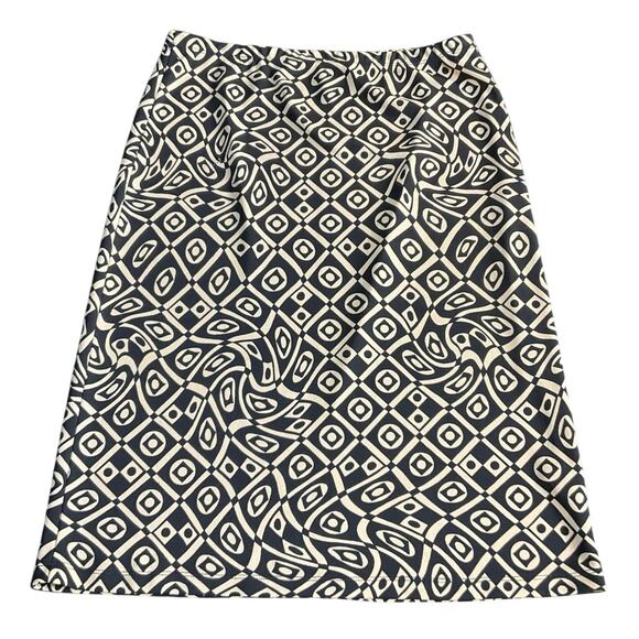 Vintage Johnny Was Black and Tan Geometric Print Knee Length Pencil Skirt Size L - Picture 1 of 8